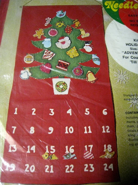 BUCILLA FELT APPLIQUE Christmas ADVENT CALENDAR Kit,HOLIDAY  PANEL,Ornaments,1671 $274.50 - PicClick