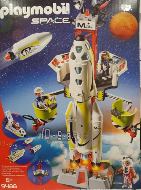 PLAYMOBIL 9488 Mars-Rakete mit Startrampe Weltraum Raumschiff  Astronauten NEU