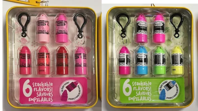 Lip Smacker Crayola Crayon Stackable Flavored Clear Lip Balm 6pc
