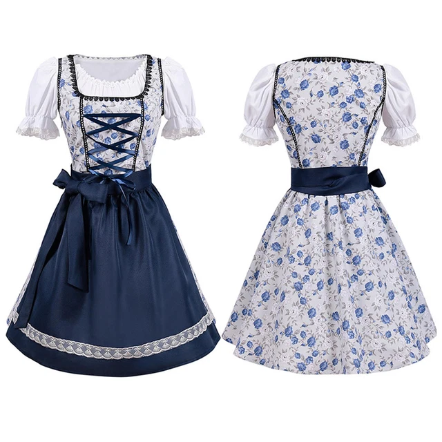 Women's Oktoberfest Costume German Dirndl Dress Traditional Bavarian Carnival
