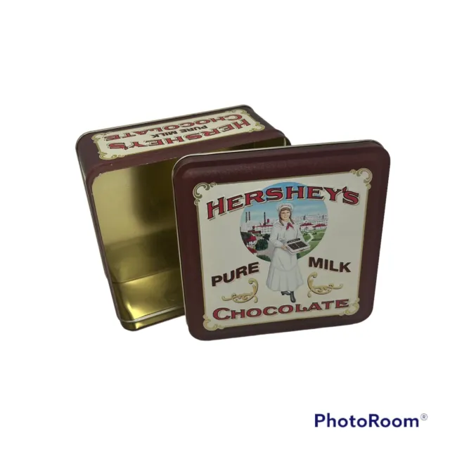 Hershey's Pure Milk Chocolate Candy Tin Hershey Girl 1992 Vintage Edition #2 Vtg