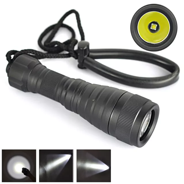 80000LM LED Scuba Diving Flashlight 200M Underwater Dive Torch Light Lamp