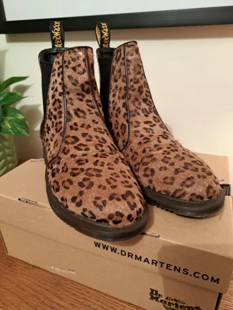 DR MARTENS FLORA Hair On Leopard Print Chelsea Boots Size 5 Ex Cond Boxed 65.00 PicClick UK