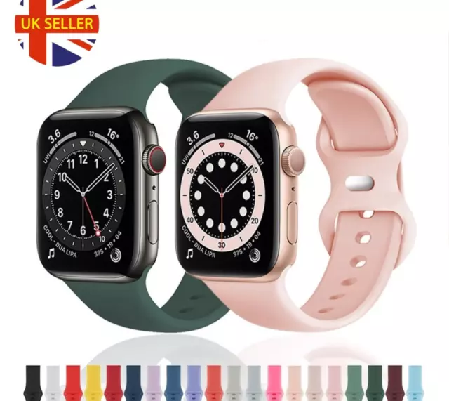 For Apple Watch Silicone Band Strap Series 9 8 7 6 5 4 3 SE 38 40 41 42 44 45 mm