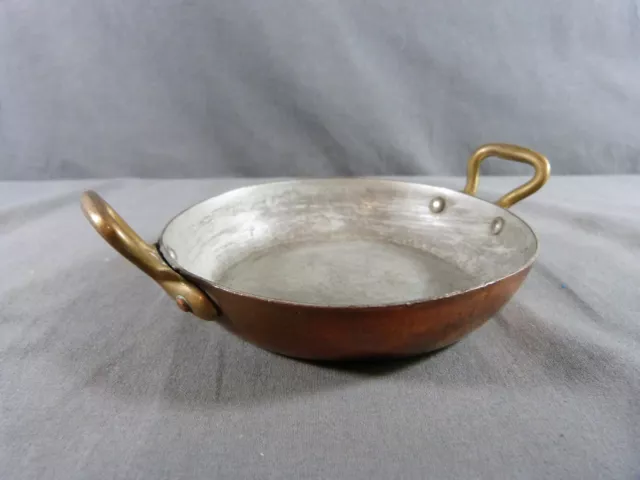 Small French Vintage Copper and tinned Egg Frying Pan Made in France