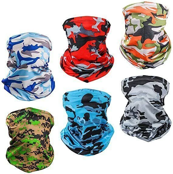 6Pcs Face Mask Sun Protection Neck Gaiter Magic Shield Scarf Sunscreen Balaclava