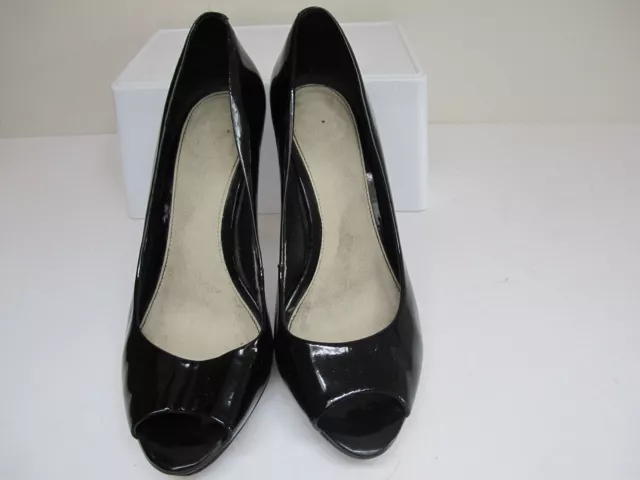 Size 6 CARVELA Black Patent Court Shoes Stiletto Heel Peep Toe 2