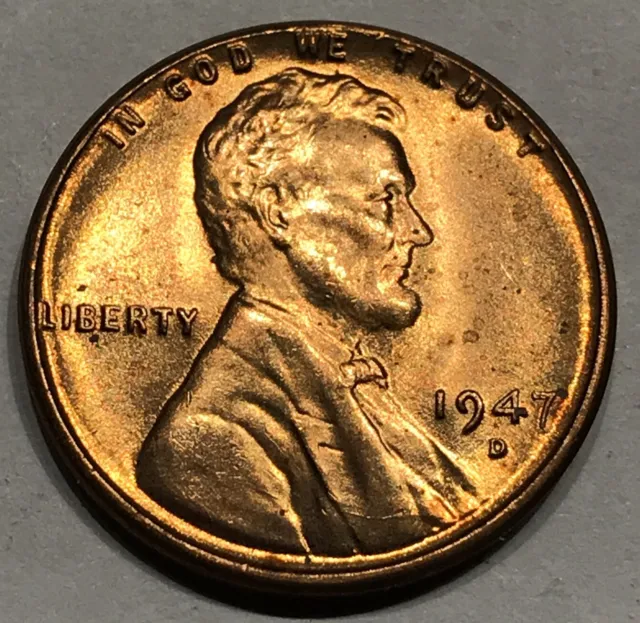 1947 D Lincoln Wheat Penny Cent ~ BU Uncirculated Coin