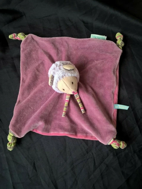Doudou peluche souris plat MOULIN ROTY Les Pachats parme violet mauve