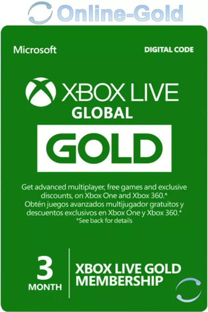 Xbox Live Gold Abbonamento di 3 mesi - Xbox Live 3 months Code - Global