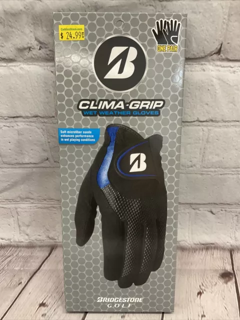 Bridgestone Golf Men's Clima-Grip Wet Weather Golf Rain Gloves (Pair) - BLACK