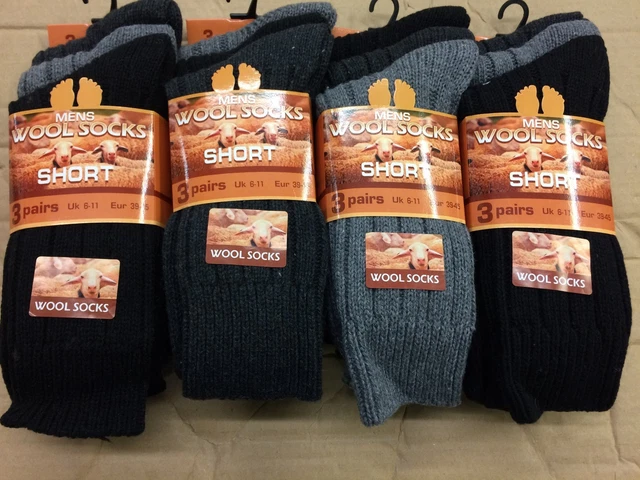 Men's Chunky Wool Socks Very Hot Thick Heavy Duty Work Boot Socks, 6-11 Hot Warm