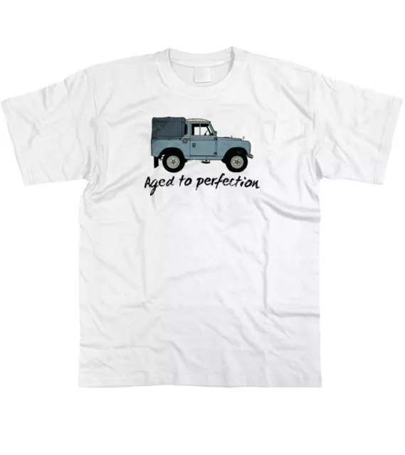 Mens Aged to Perfection Land Rover Fathers Day Birthday T-Shirt S - 5XL