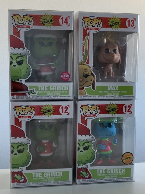 Funko Pop! The Grinch - 4 Pops - The Grinch Chase Flocked Max With Protectors