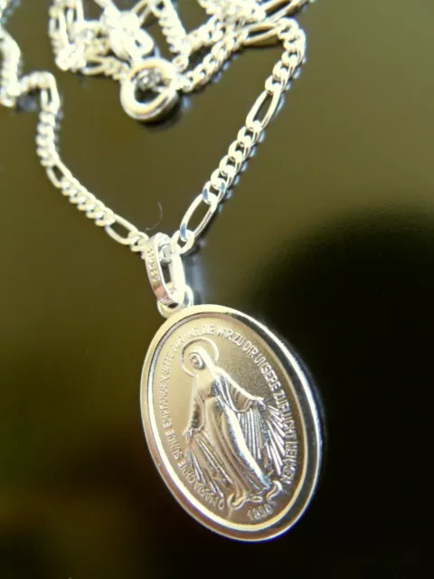 Anhänger Wundertätige Medaille mit 50cm Kette Silber Maria Medaillon Glaube
