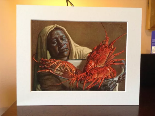 ORIGINAL RARE Tretchikoff Crawfish Seller 1969 - Vintage Mounted Art Print