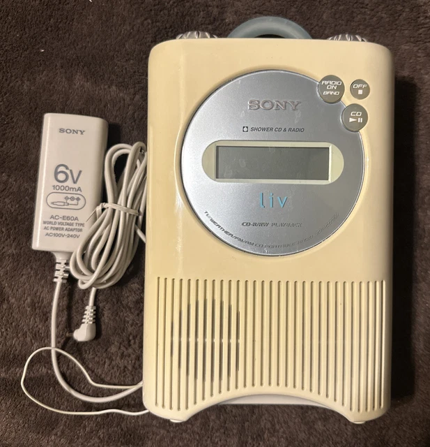 SONY SHOWER CD AND RADIO LIV MODEL ICFCD73V! w/Power Cord EXCELLENT
