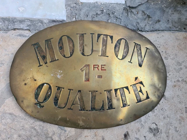 Vieux Dessous-de-plat En Fonte émaillée Bleue, Années 50, Décor Animaux