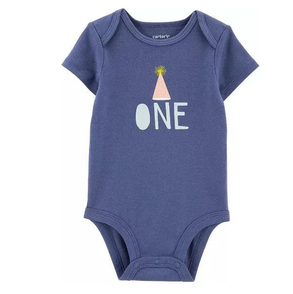 Baby Boys Girls Carter's "ONE" First Birthday Bodysuit Size 12 months Cotton NWT