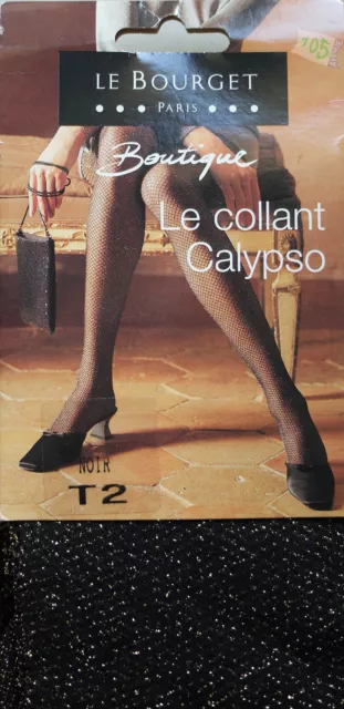 NEUF @@ COLLANT FANTAISIE  RESILLE LUREX NOIR OR + LE BOURGET Calypso + 2