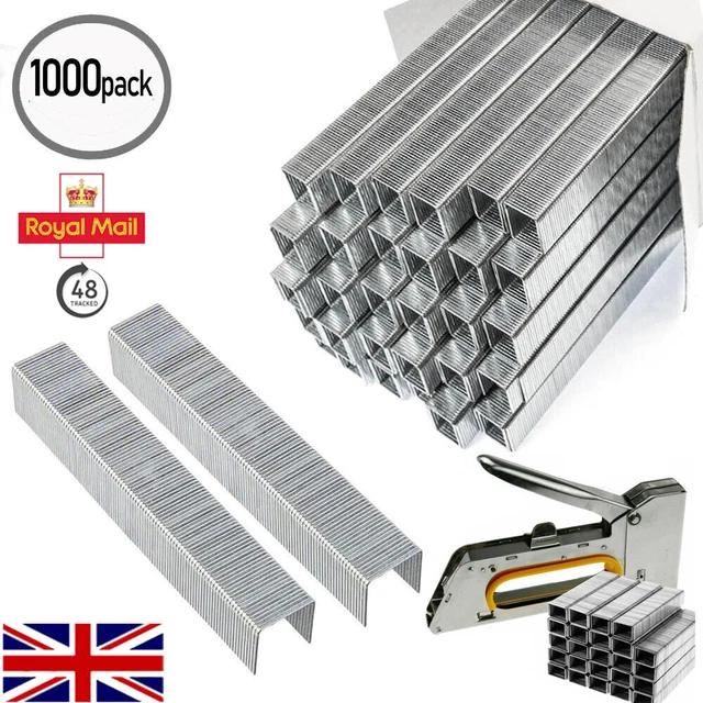 Staple Gun Heavy Duty 1000pcs 6 Staples Pack Duty Gun Tacker Staple Upholstery Galvanised Heavy