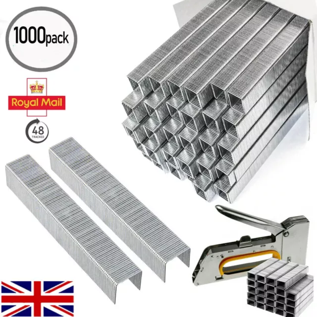 8mm 1000Pcs Staple Gun Heavy Duty Staples For Stapler Tacker Pack Upholstery UK