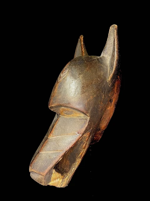 AFRICAN Tribal Mask dan Tribe people their Wooden masks DOGON HYENA LEGA -6354