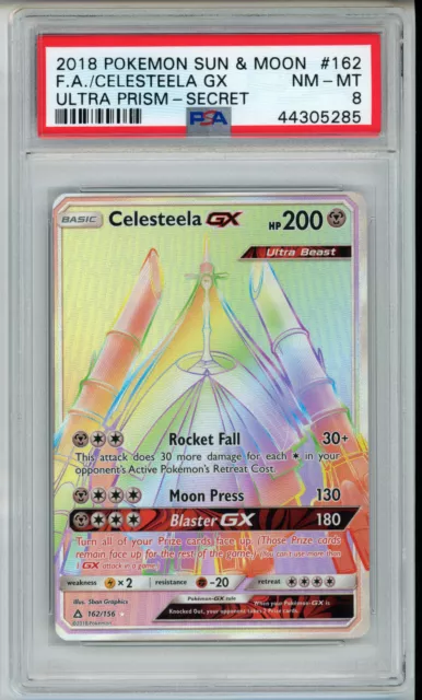 Pokemon GRADED Card - PSA 9: CELESTEELA GX #162 - FULL ART (SUN & MOON:  ULTRA PRISM - SECRET)