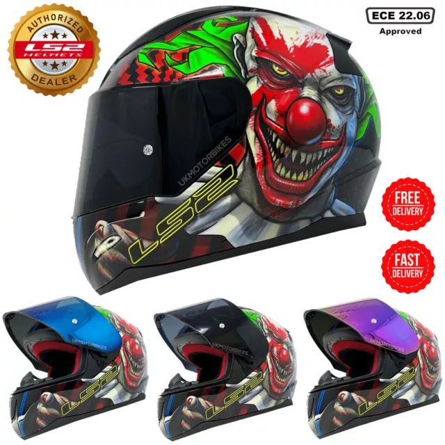 LS2 FF353 Joker Casco Moto Full Face Brillante al Buio Tinta Gratuita