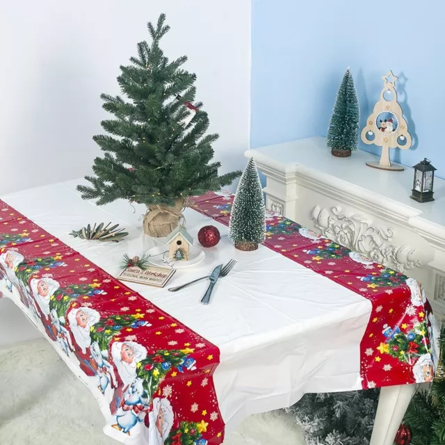 Christmas Tablecloth Table Rectangle Cover Xmas Party Waterproof Decoration