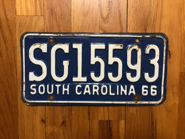 SOUTH CAROLINA STATE POLICE license plate 1966 SG15593 Hwy Patrol Trooper