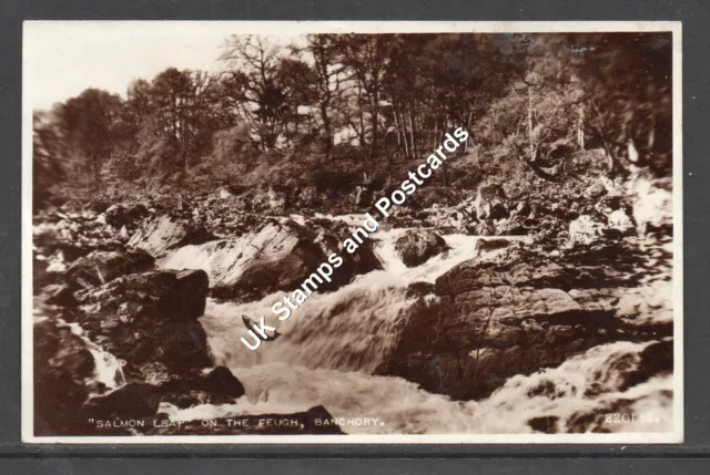 Salmon Leap On The Feugh Banchory Circa 1933 Unposted RP Card As Scanned