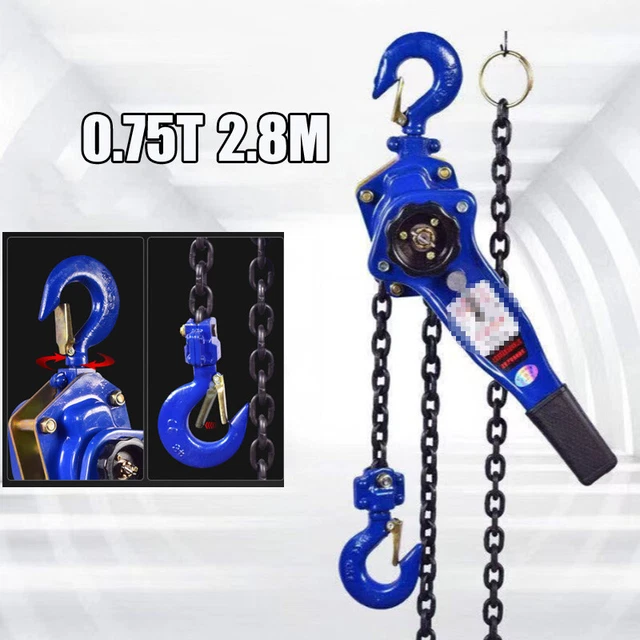 PORTABLE MANUAL LEVER Come Along - 3/4 Ton Capacity Lift Coffing Chain ...