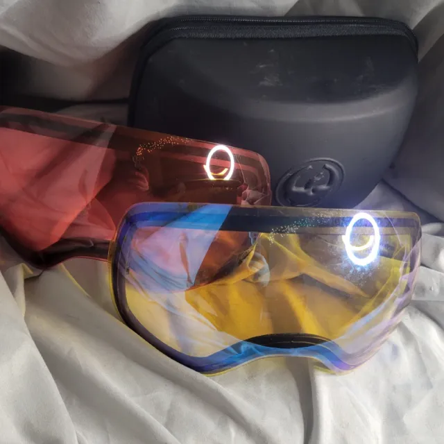 Never Summer Ski Snow Goggle Lenses Used With Case