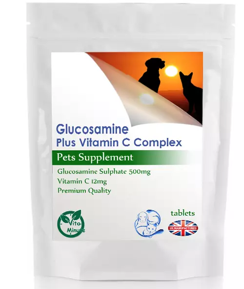 Glucosamine & Vitamin C Complex - 90 Tablets, Dogs & Cats, Cartilage, Joints, UK