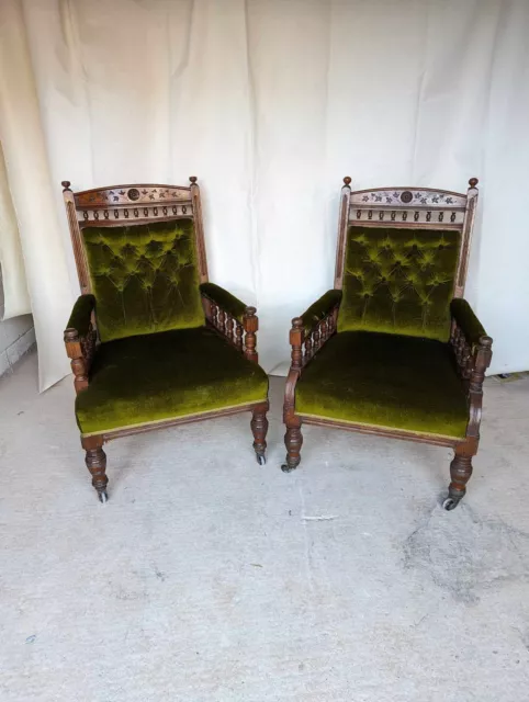 Pair of Victorian Library Chairs