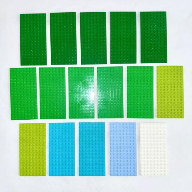 x16 LEGO 8 x 16 Baseplate Plate Bundle Mixed Colours Square Corner Bulk Joblot