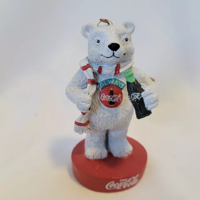 &ALWAYS COCACOLA& WHITE Polar Bear Drinking a bottle of Coke Christmas