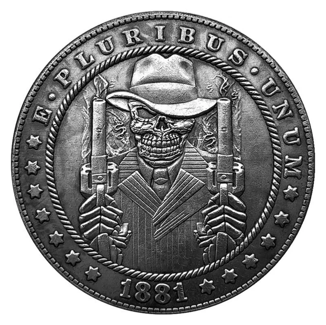 Hobo Coin Hobo Nickel Coins Skull Challenge Coin Art Vagrant Coin