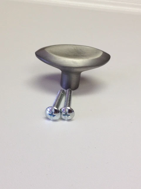 Betsy Fields Design Brushed Chrome Oval Knob, Kitchen Cabinet Door Cupboard