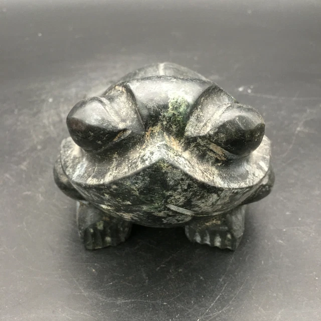Old China Hongshan Culture Jade stone Hand-carved frog Statue,#466