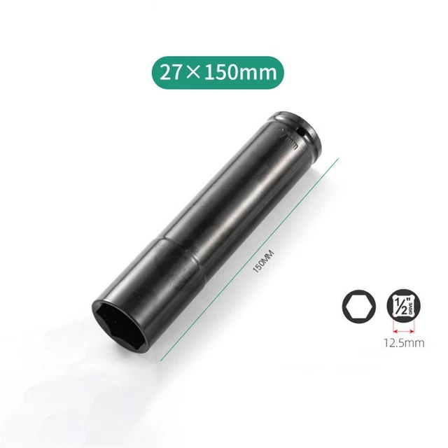 Prese Ad Impatto Extra Lunghe QUARKZMAN 15mm - 2 Pezzi, Parete Sottile, 6 Punti, 1/2" Per Chiavi Dinamometriche, Acciaio CR-V Fosfatato