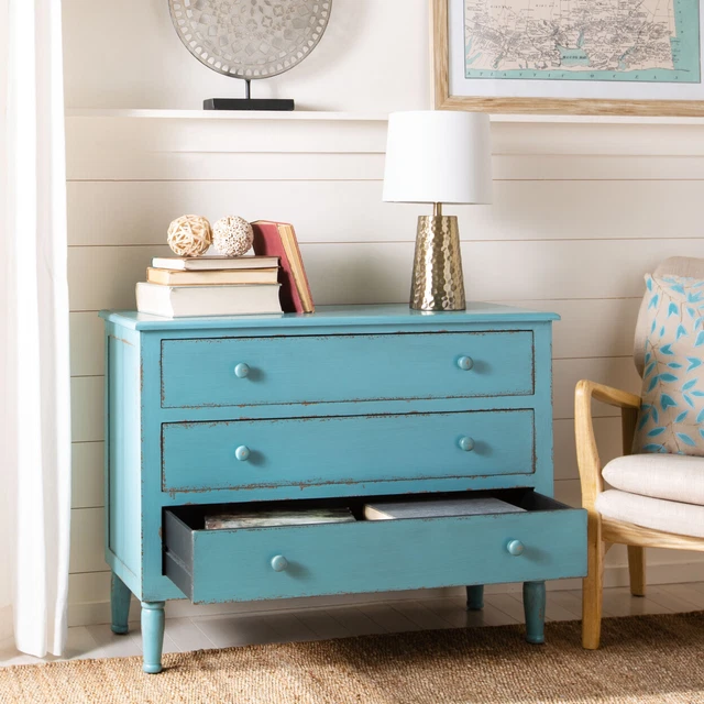 Safavieh Talbet Storage Chest Distressed Blue