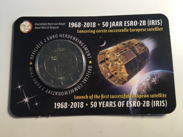 2 Euro Belgique 2018 50 Ans Lancement Satellite Esro Version Flamande