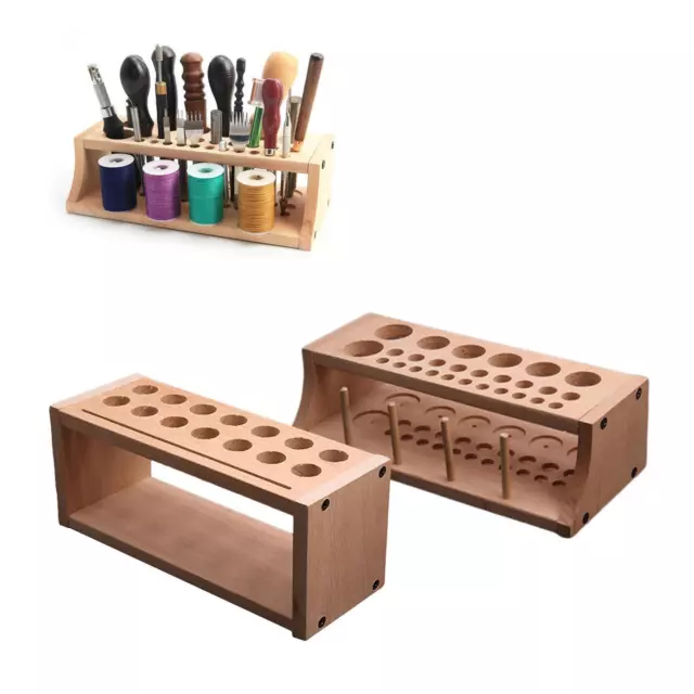 Leathercraft Tool Stand Rack Wooden Stamp Making Holder Organizer