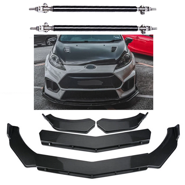 CARBON FIBER FRONT Bumper Spoiler Body Kit + Strut Rods For Ford Fiesta