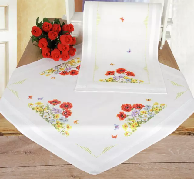 Vervaco Wild Flowers Table Runner Embroidery Kit