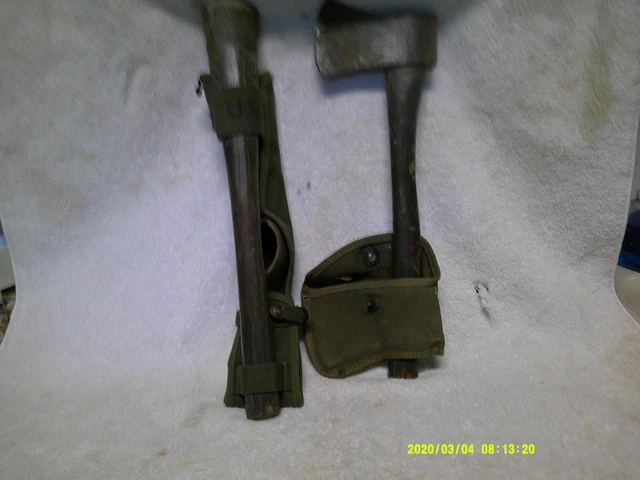 Ww11 Plumb Hatchet 1942 And Pick With Canvass Carrying Sheaths Nice Pair Set