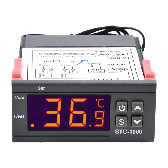 Contrôleur De Température Numérique LCD STC1000 - Thermostat 12V/24V/110V/220V - Neuf