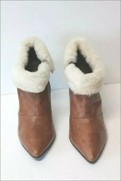 SAN MARINA Bottines Boots Pointues Cuir Marron Clair Talons Coniques T 40 TBE 3